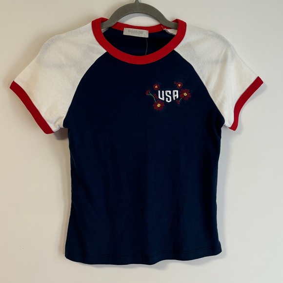 Free people embroidered USA baby tee - Picture 1 of 5